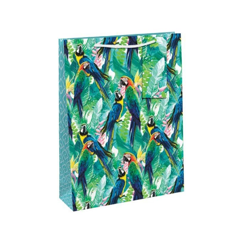 5033601585206-Clairefontaine Eurowrap - Sac cadeau - 21,5 cm x 10,2 cm x 25,3 cm - perroquets-P_400002799_1-0