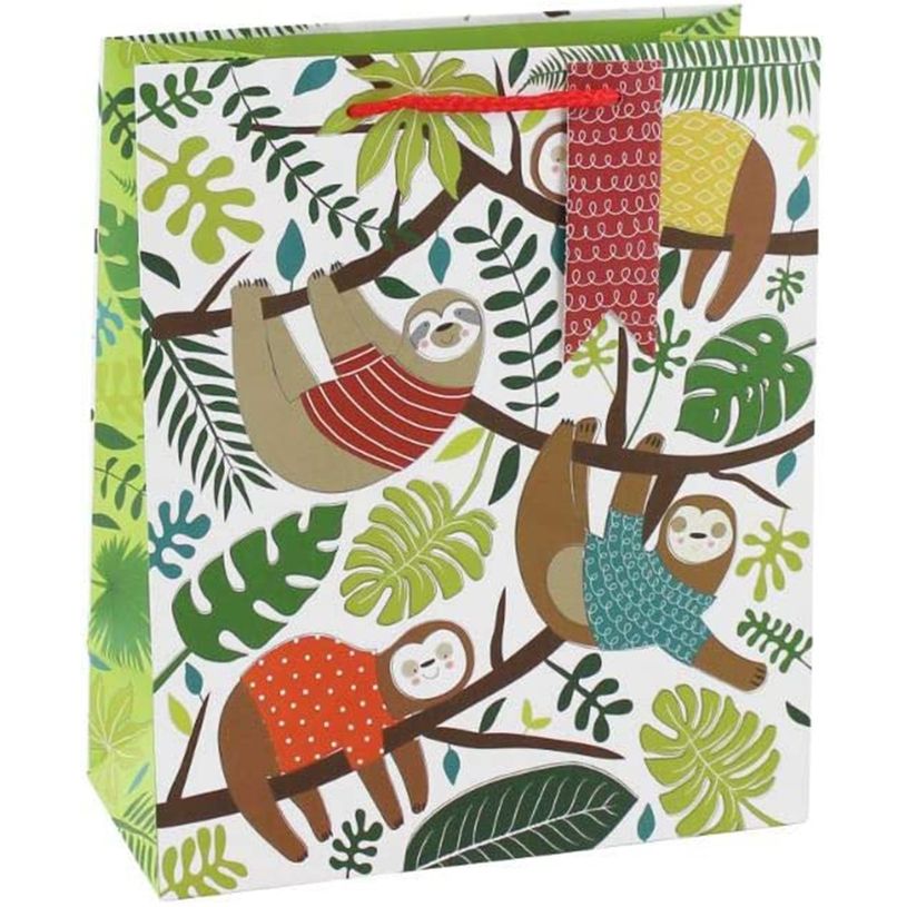 5033601548553-Clairefontaine Eurowrap - Sac cadeau - 21,5 cm x 10,2 cm x 25,3 cm - Paresseux-P_400002807_1-0