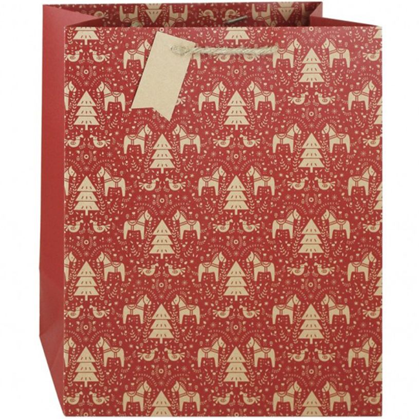 5033601524021-Clairefontaine Eurowrap - Sac cadeau - 26,5 cm x 14 cm x 33 cm - dalécarlie rouge-P_400002861_2-1
