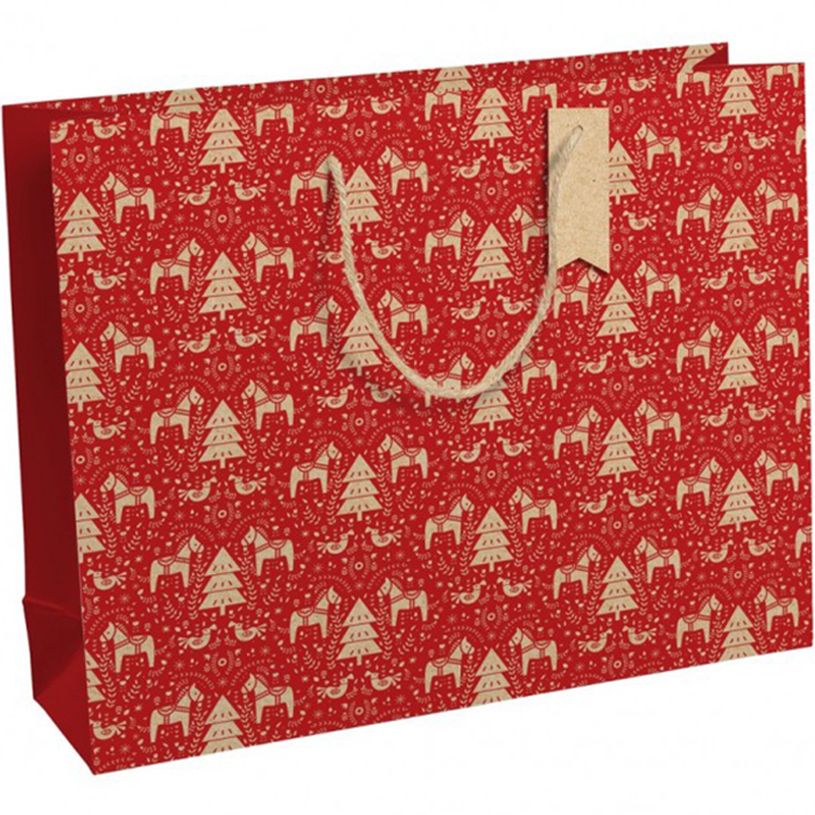 5033601524502-Clairefontaine Eurowrap - Sac cadeau - 37,3 cm x 11,8 cm x 27,5 cm - dalécarlie rouge-P_400002863_1-0
