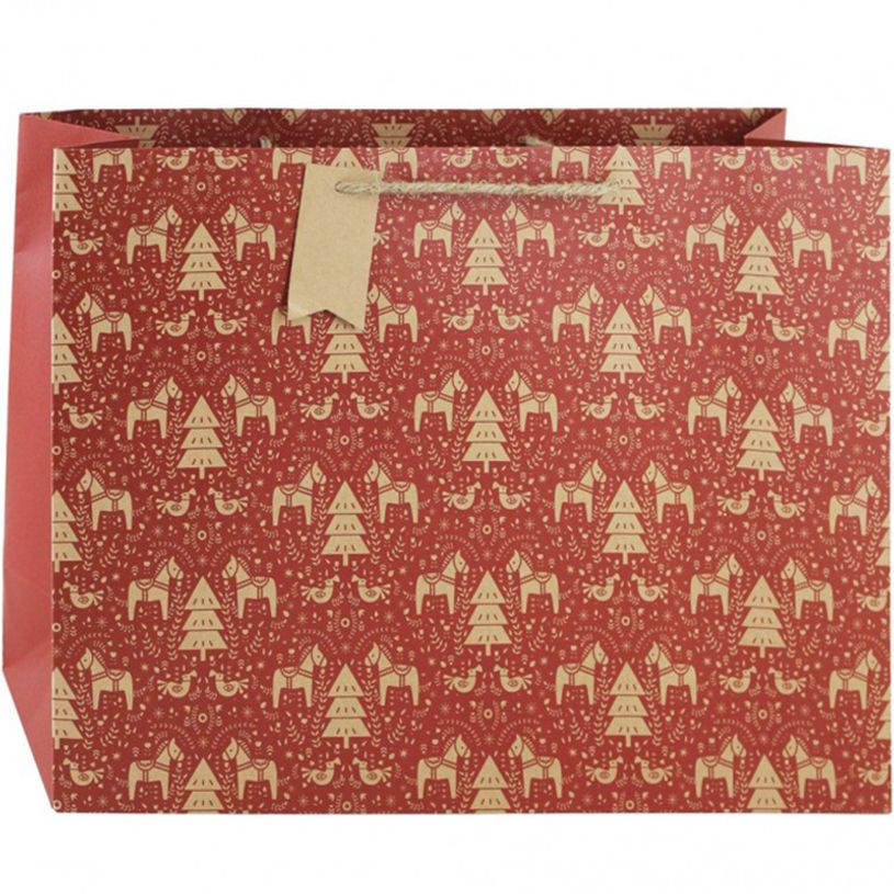 5033601524502-Clairefontaine Eurowrap - Sac cadeau - 37,3 cm x 11,8 cm x 27,5 cm - dalécarlie rouge-P_400002863_2-1