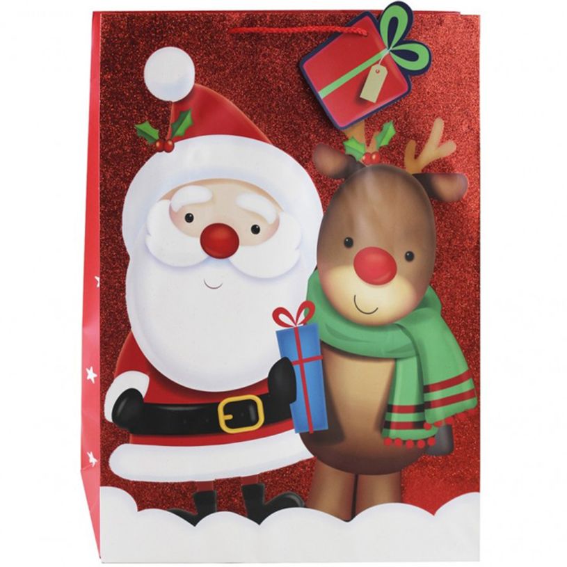 5033601539643-Clairefontaine Eurowrap - Sac cadeau - 33 cm x 15 cm x 45,5 cm -  pailleté Noël/rennes-P_400002867_1-0