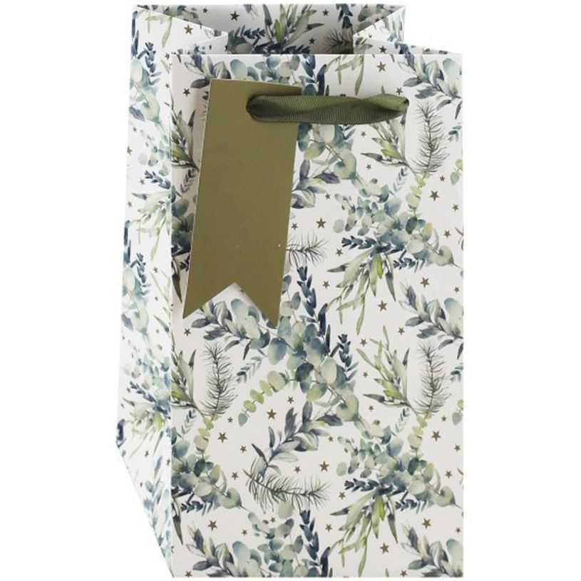 5033601538448-Clairefontaine Eurowrap Christmas - Sac cadeau - 12,7 x 9 x 20,3 cm - blanc et vert-P_400002880_1-0