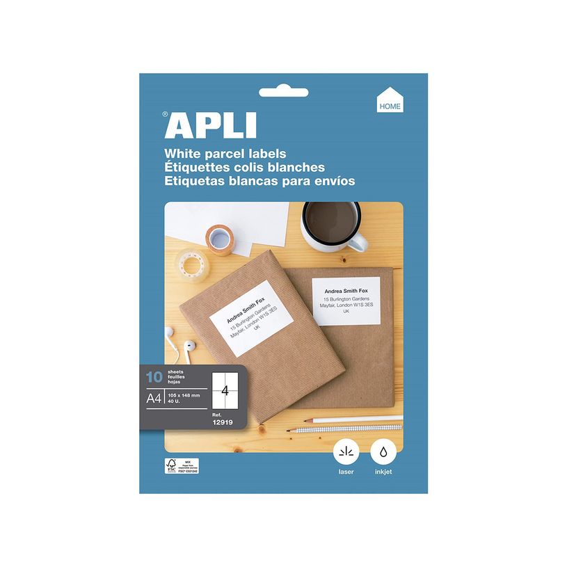 8410782129196-Apli Agipa - 40 Étiquettes adhésives blanches multi-usages - 105 x 148 mm - coins droits-P_400002960_2-0