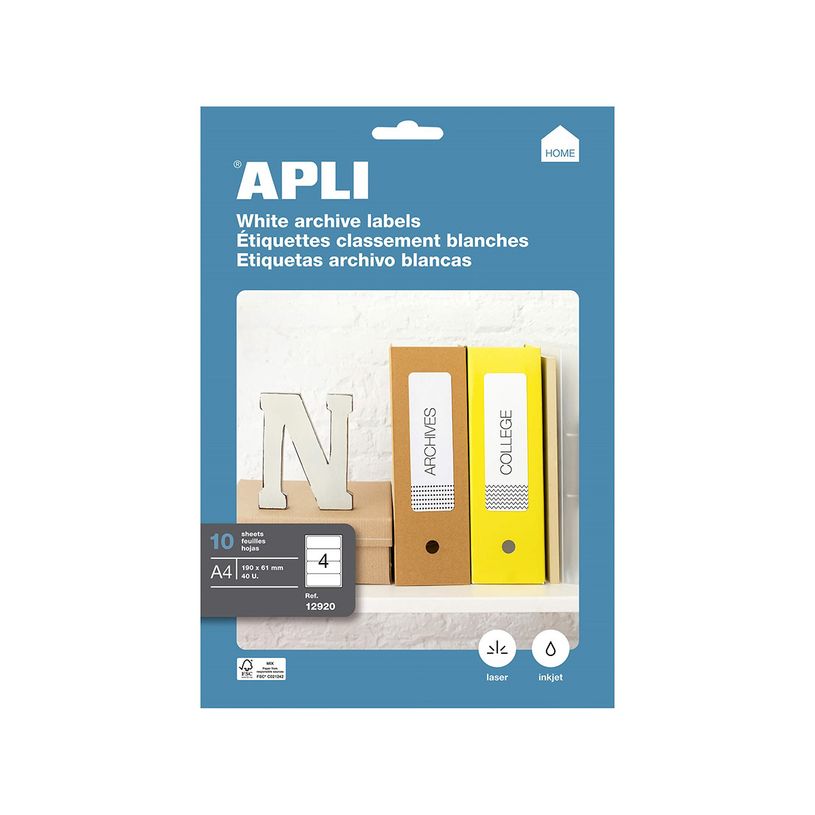 8410782129202-Apli Agipa - 40 Étiquettes adhésives blanches multi-usages - 190 x 61 mm - coins arrondi-P_400002961_2-0