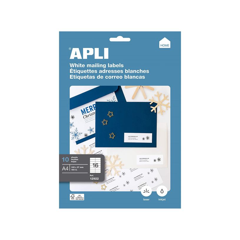 8410782129226-Apli Agipa - 160 Étiquettes adhésives blanches multi-usages - 105 x 37 mm - coins droits-P_400002963_2-0