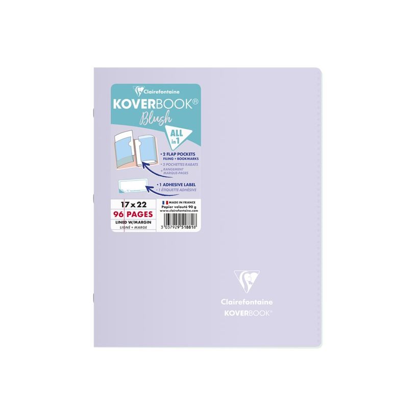 3037929518818-Clairefontaine Koverbook - Cahier polypro 17 x 22 cm - 96 pages - ligné - disponible dans-P_400003012_6-2
