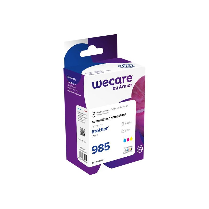 3112539760212-Cartouche compatible Brother LC985 - pack de 3 - jaune, cyan, magenta - Wecare-P_400003109_1-0