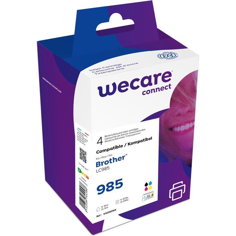 3112539744588-Cartouche compatible Brother LC985 - pack de 4 - noir, cyan, magenta, jaune - Wecare-P_400003172_1-0