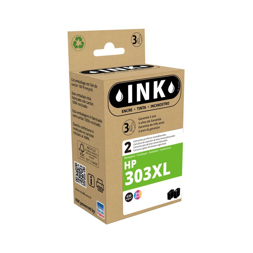 8720282008892-Cartouche compatible HP 303XL - pack de 2 - noir, cyan, magenta, jaune - ink-P_400003180_1-0