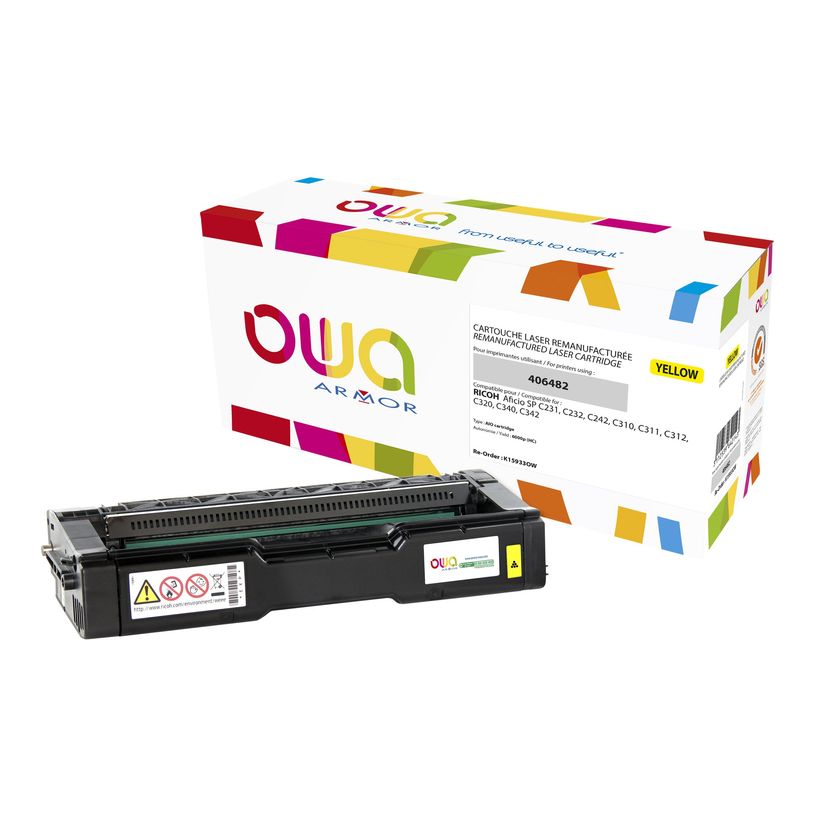 3112539642143-Cartouche laser remanufacturée Ricoh 406482 - jaune - Owa-P_400003282_1-0