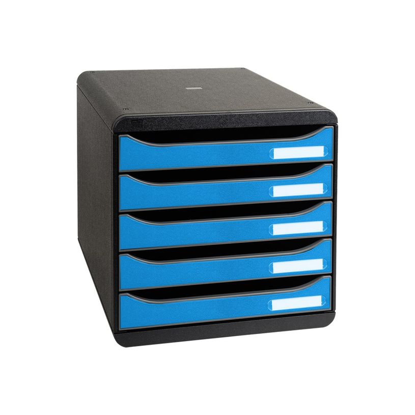 9002493424708-Exacompta Clean'Safe - Module de classement 5 tiroirs - noir/bleu-P_400003324_2-1