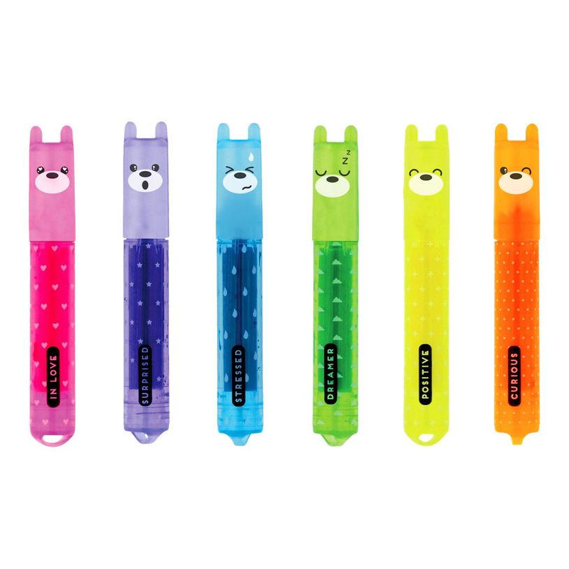 8059174834371-Legami Teddy's Mood - Pack de 6 mini surligneurs - bleu, vert, jaune, orange, rose, pourpr-P_400003625_2-0