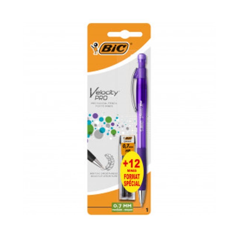3086123512702-BIC - Porte-mines Velocity Pro + 12 mines - 0,7 mm - format spécial-P_400003851_2-1