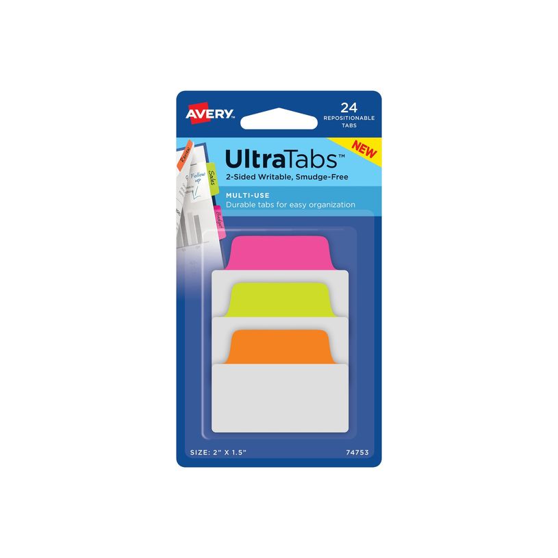 5014702135767-Avery UltraTabs - 24 Marque-pages/onglets adhésifs - couleurs fluos assorties-P_400004383_7-6