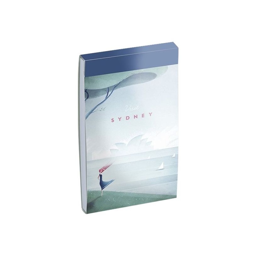 3700368754306-Bloc-notes 7,5 x 11,5 cm - 130 pages unies - Travel trip Blue Art - Sydney-P_400004558_1-0