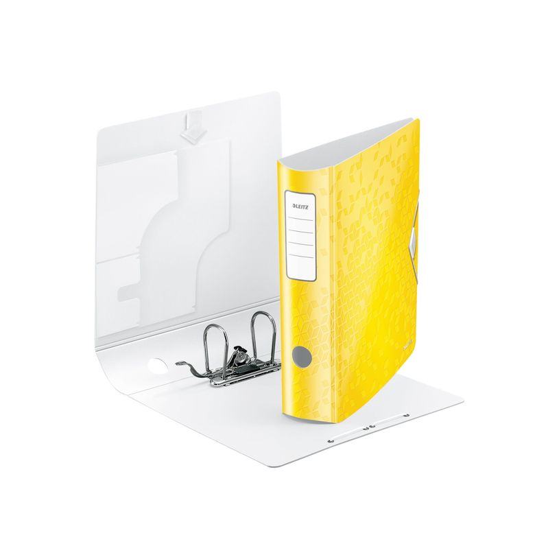 0404000046035-Leitz WOW - Classeur à levier 180° - Dos 80 mm - A4 - pour 600 feuilles - jaune-P_400004603_4-1