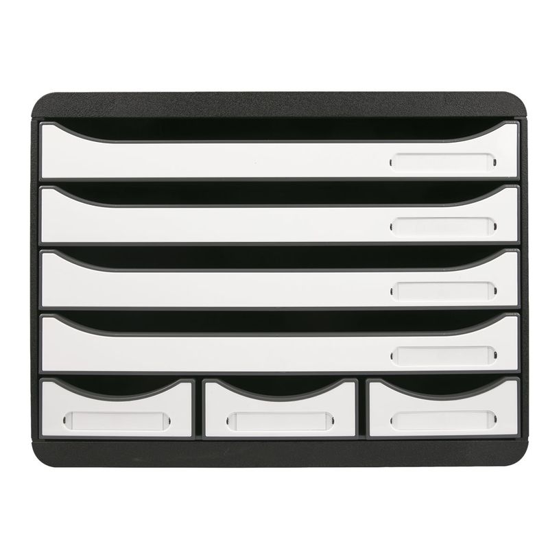 9002493424418-Exacompta Store-Box Mini - Module de classement à l'italienne 7 tiroirs - noir/blanc bril-P_400004656_1-0