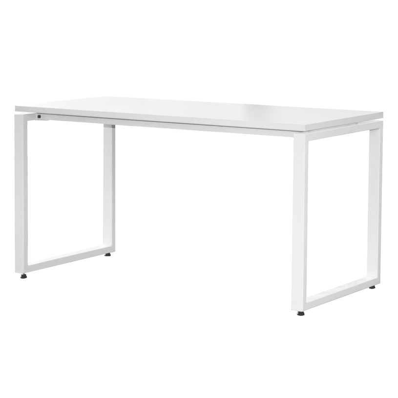 3700339873661-Bureau droit MT1 Elégance - L120 x P67 x H75 cm - pieds blancs - plateau blanc-P_400004658_3-2