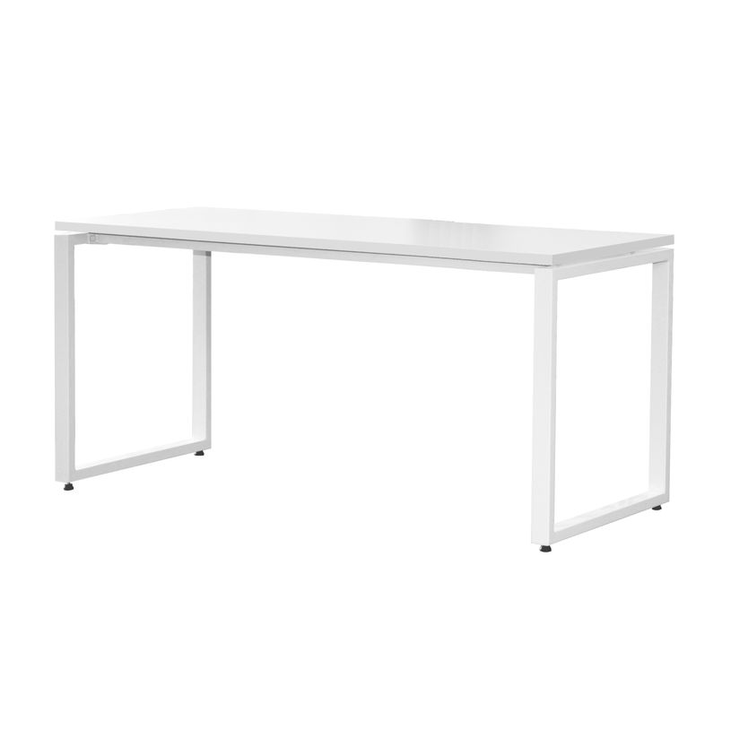 3700339874040-Bureau droit MT1 Elégance - L140 x P67 x H75 cm - pieds blancs - plateau blanc-P_400004662_3-2
