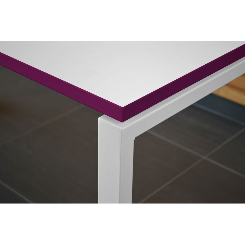 3700339874118-Bureau droit MT1 Elégance - L160 x P67 x H75 cm - pieds blancs - plateau blanc chants pru-P_400004668_3-2