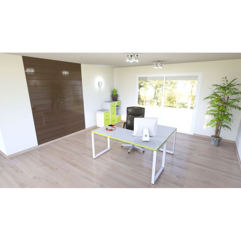 3700339874149-Retour bureau MT1 Elégance - L80 x P67 x H75 cm - pieds blancs - plateau blanc chants ver-P_400004673_3-2
