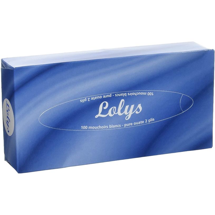 4000735126705-Boîte de 100 mouchoirs Lolys - blanc - 2 plis-P_400004934_1-0