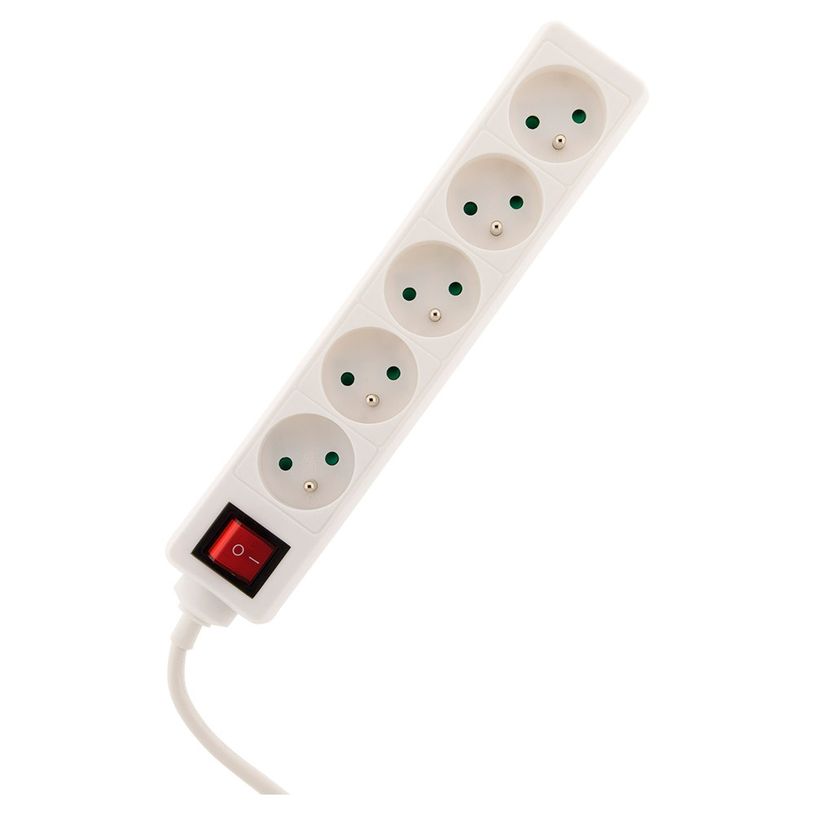 3545411903467-zenitech - Multiprise 5 prises avec interrupteur - blanc - 1m--2