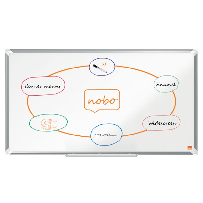 5028252611886-Nobo Premium Plus Widescreen - Tableau blanc émaillé - magnétique - 89 x 50 cm-P_400005003_1-0