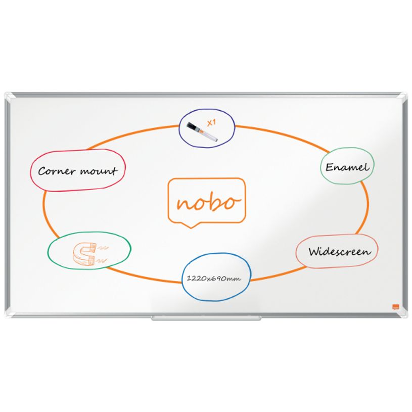 5028252611893-Nobo Premium Plus Widescreen - Tableau blanc émaillé - magnétique - 122 x 69 cm-P_400005004_1-0