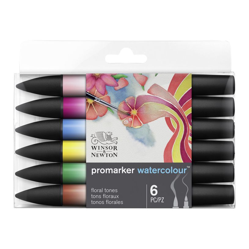 884955073933-ProMarker Watercolour - 6 Marqueurs double pointe - tons floraux-P_400005025_1-1
