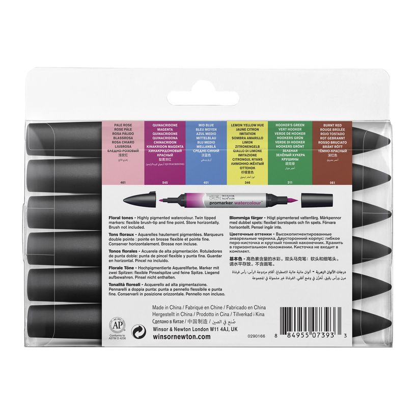 884955073933-ProMarker Watercolour - 6 Marqueurs double pointe - tons floraux-P_400005025_3-3