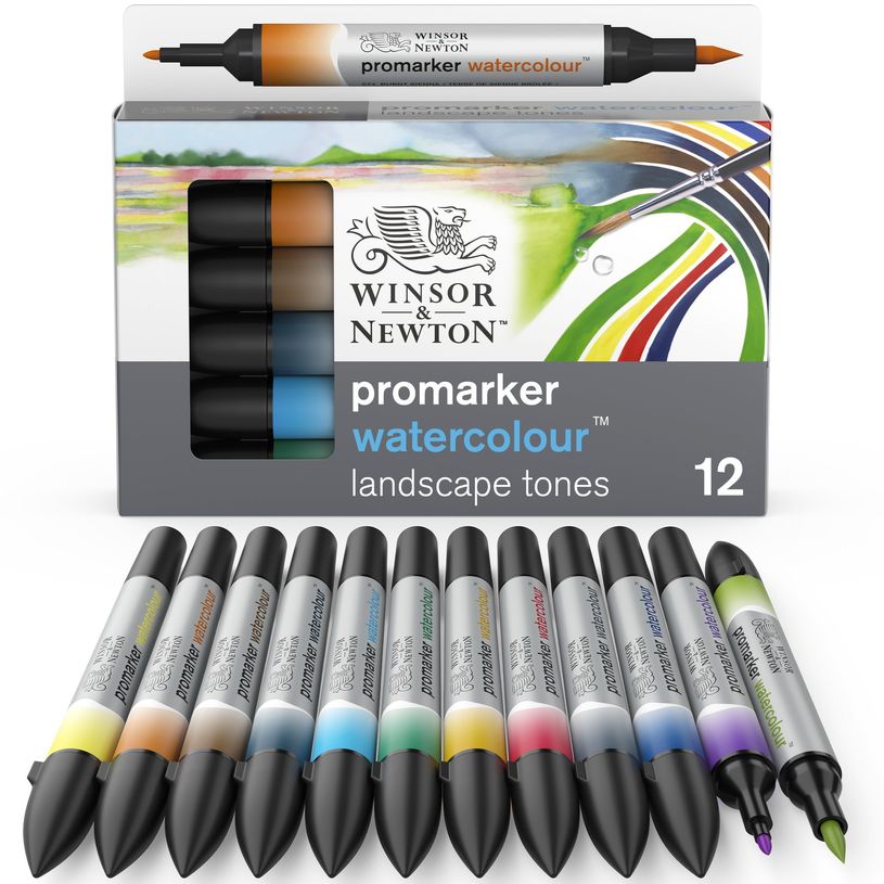 884955073940-ProMarker Watercolour - 12 Marqueurs double pointe - tons paysage-P_400005028_4-0