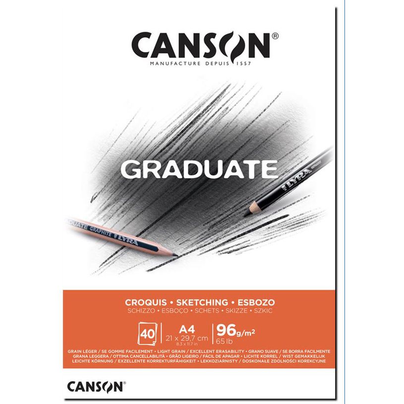 3148950020901-Canson Graduate - Bloc dessin croquis - 40 feuilles - A4 - 96 gr-P_400005354_1-0
