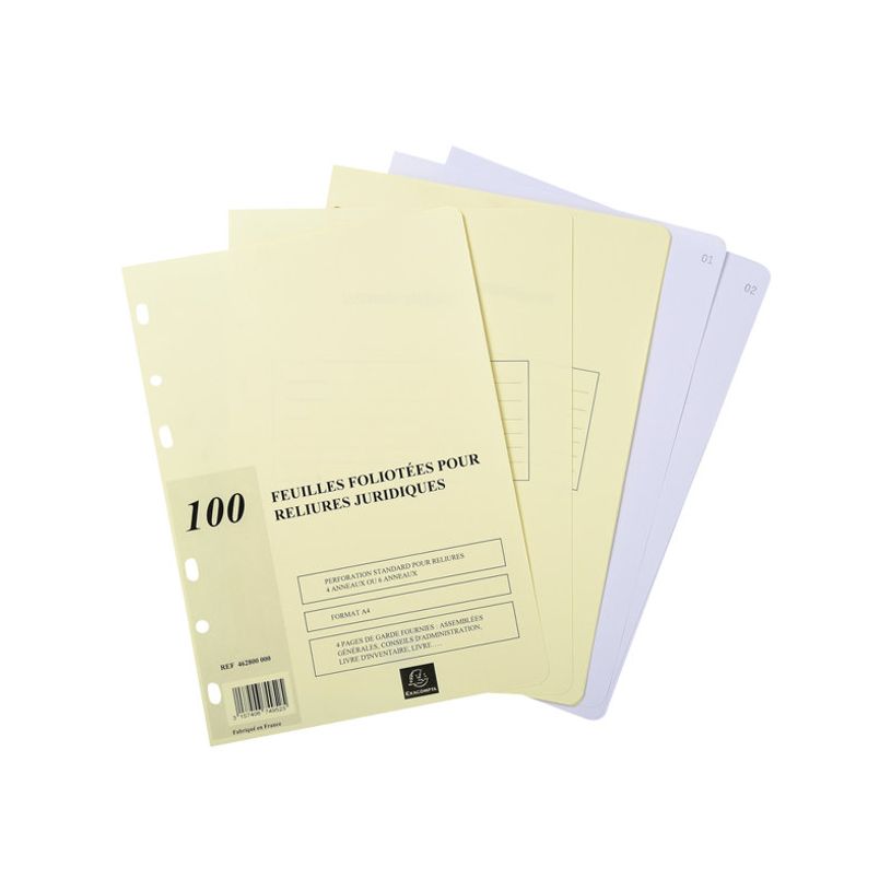 3157401001512-Exacompta - 5 Recharges pour reliure juridique 4 ou 6 anneaux - 100 feuillets A4 foliotés-P_400005450_4-3