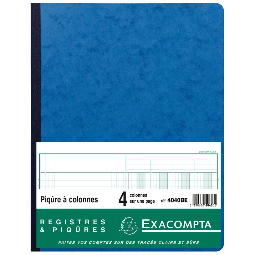 3130630404002-Exacompta - Piqûre comptable - 4 colonnes par page - 32 x 25 cm - 80 pages - bleu-P_400005458_2-0
