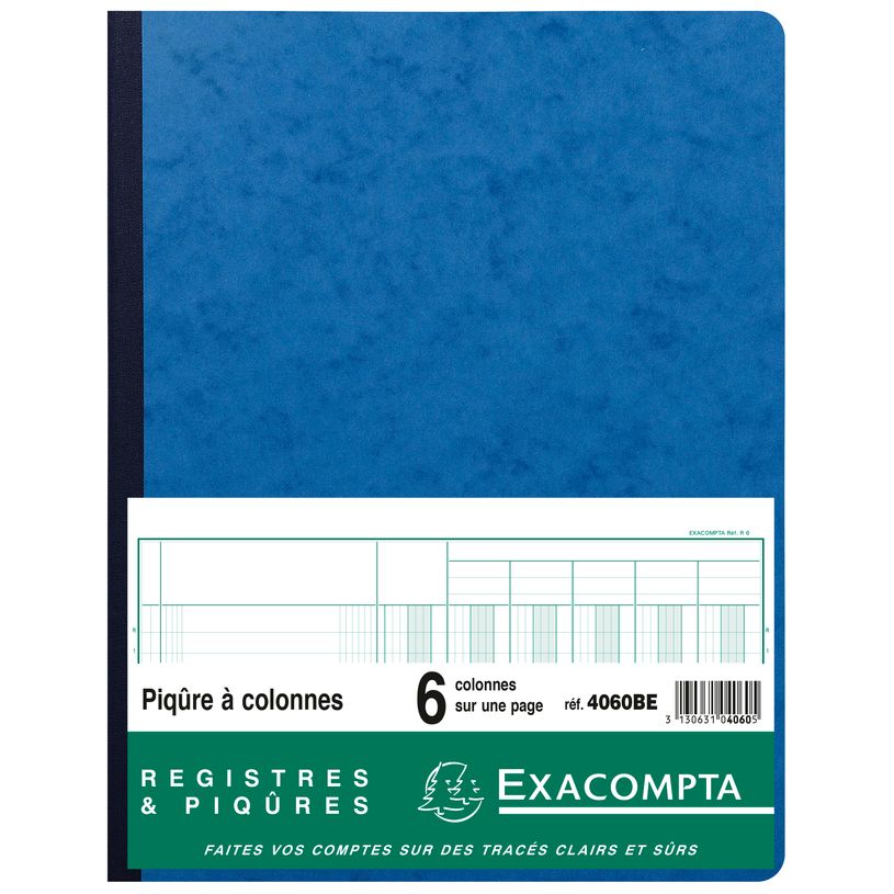 3130631040605-Exacompta - Piqûre comptable - 6 colonnes par page - 32 x 25 cm - 80 pages - bleu-P_400005463_2-0