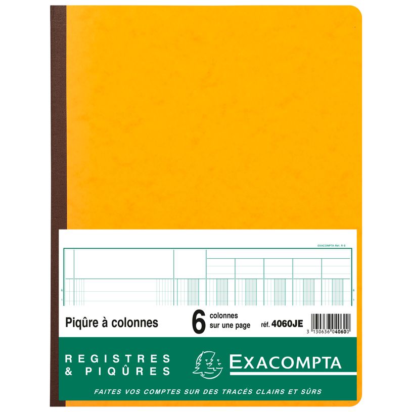 3130636040600-Exacompta - Piqûre comptable - 6 colonnes par page - 32 x 25 cm - 80 pages - jaune-P_400005466_2-0