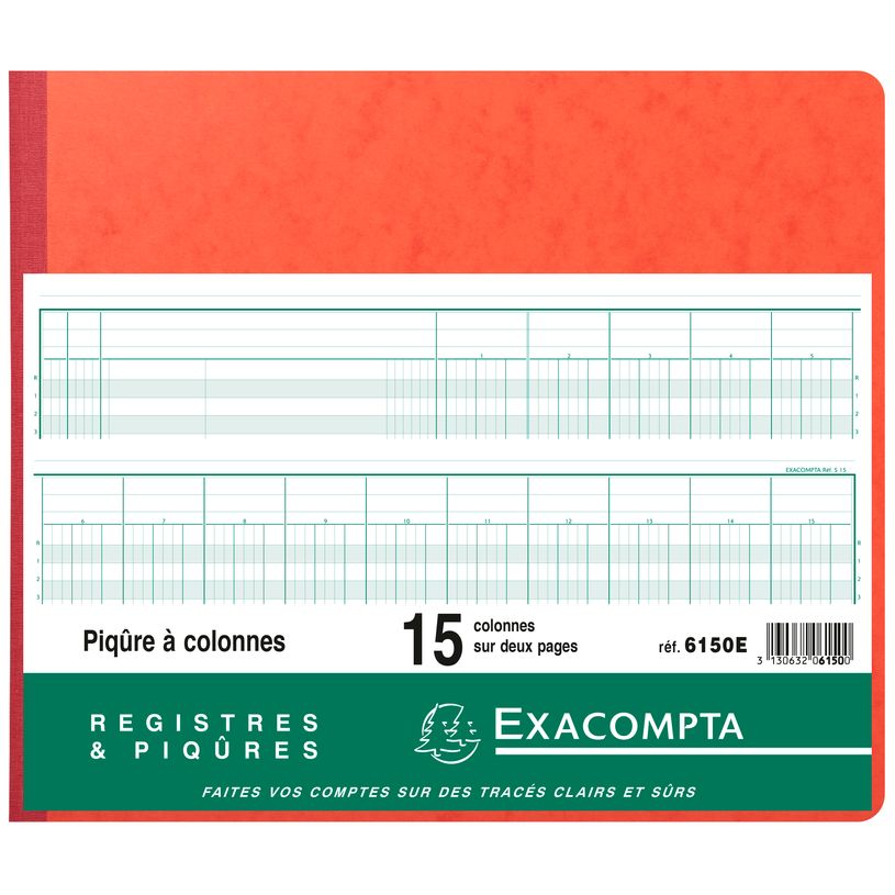 3130632061500-Exacompta - Piqûre comptable - 15 colonnes par page - 27 x 32 cm - 80 pages-P_400005484_2-1