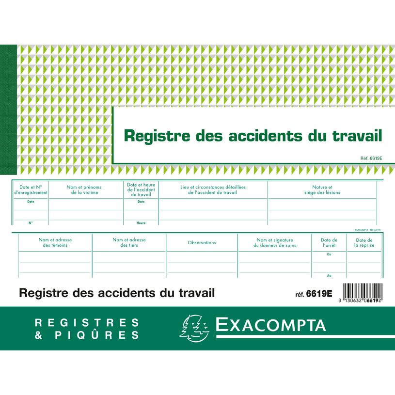 3130632066192-Exacompta - Piqûre 24 x 32 cm - Registre des accidents de travail - 20 pages-P_400005488_3-2