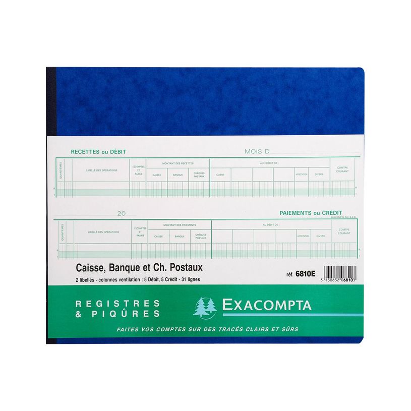 3130632068103-Exacompta - Journal de caisse/banque/chèques postaux - 5 débits/5 crédits - 27 x 32 cm -P_400005490_1-0