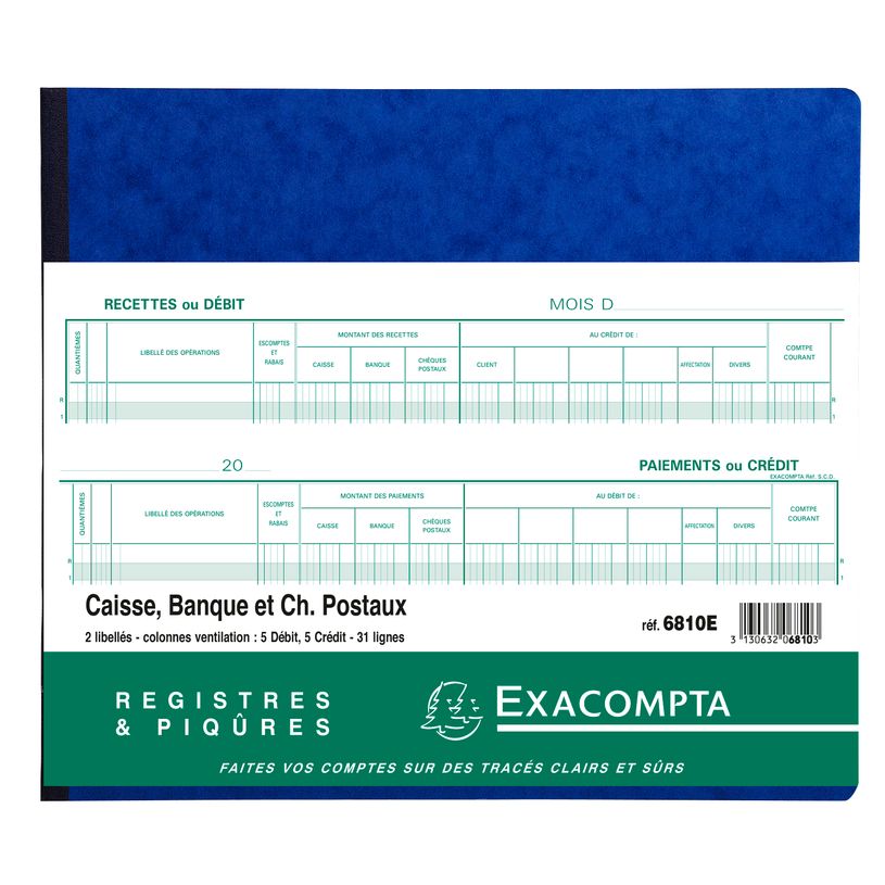 3130632068103-Exacompta - Journal de caisse/banque/chèques postaux - 5 débits/5 crédits - 27 x 32 cm -P_400005490_3-2