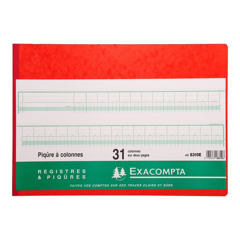 3130632083106-Exacompta - Piqûre comptable - 31 colonnes sur 2 pages - 28 x 38 cm - 80 pages-P_400005495_1-0