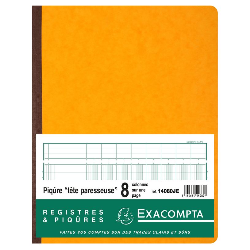 3130634140807-Exacompta - Piqûre à tête paresseuse - 8 colonnes sur 1 page - 32 x 25 cm - 80 pages - -P_400005507_2-0