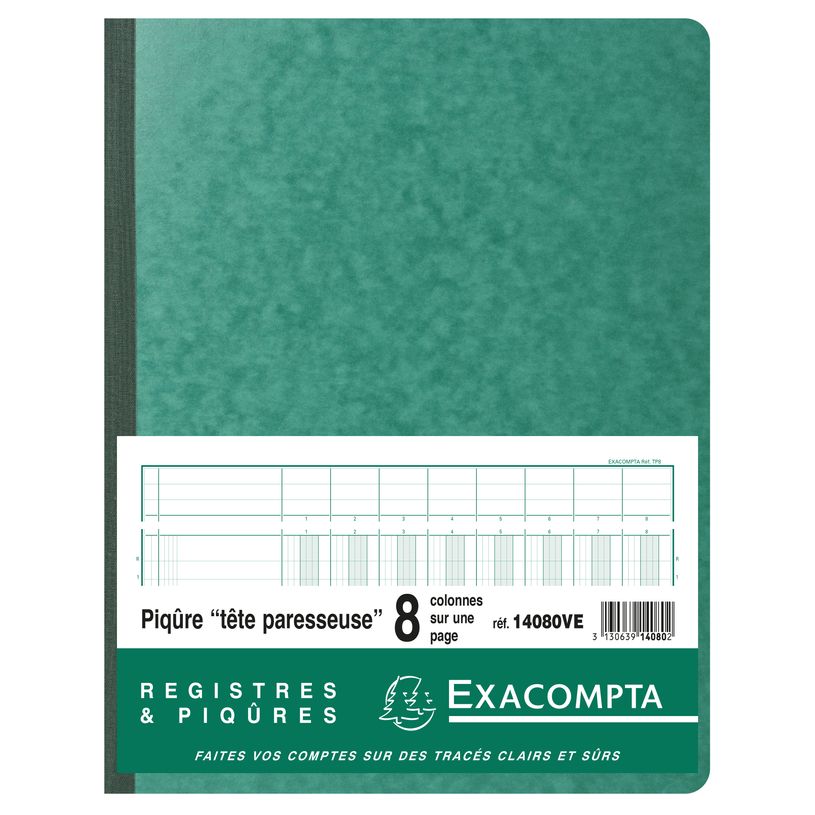 3130639140802-Exacompta - Piqûre à tête paresseuse - 8 colonnes sur 1 page - 32 x 25 cm - 80 pages - -P_400005509_2-0