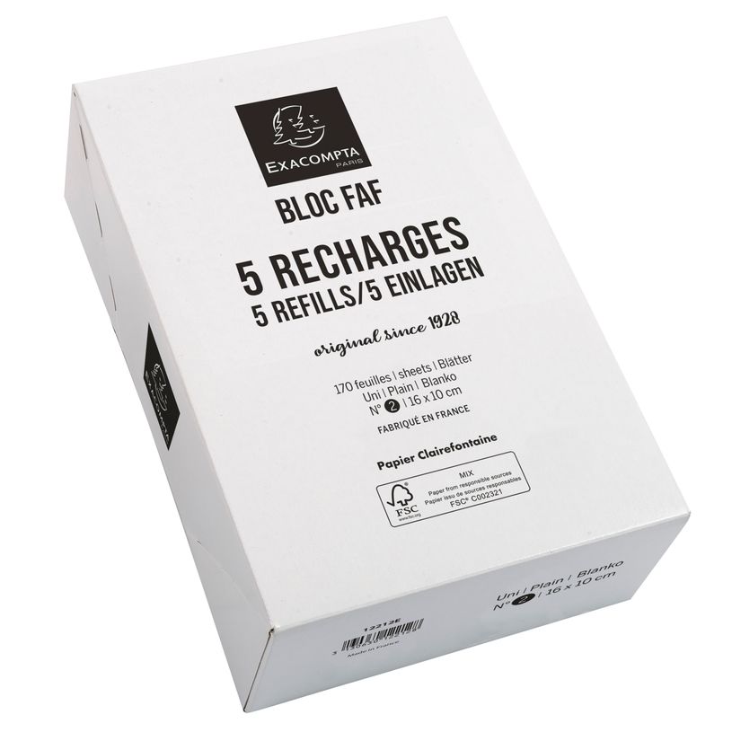 3130630122128-Exacompta L'Esprit Paris FAF N°2 - 5 Recharges pour bloc FAF - 16 x 10 cm - uni-P_400005559_2-1