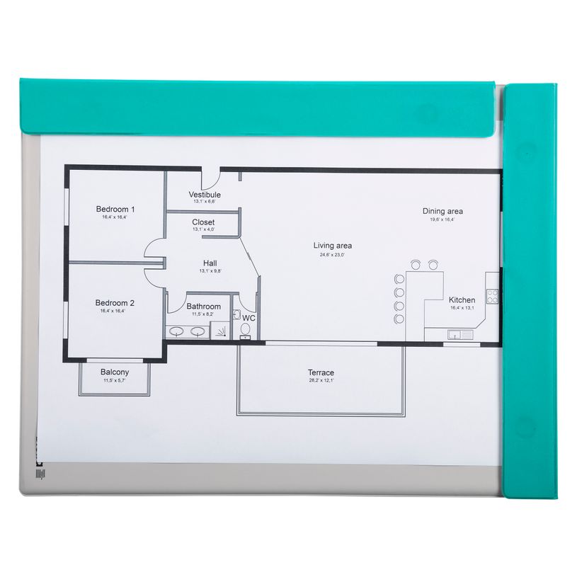 3130630193937-Exacompta - Porte bloc aimanté - A4 - turquoise-P_400005574_3-2