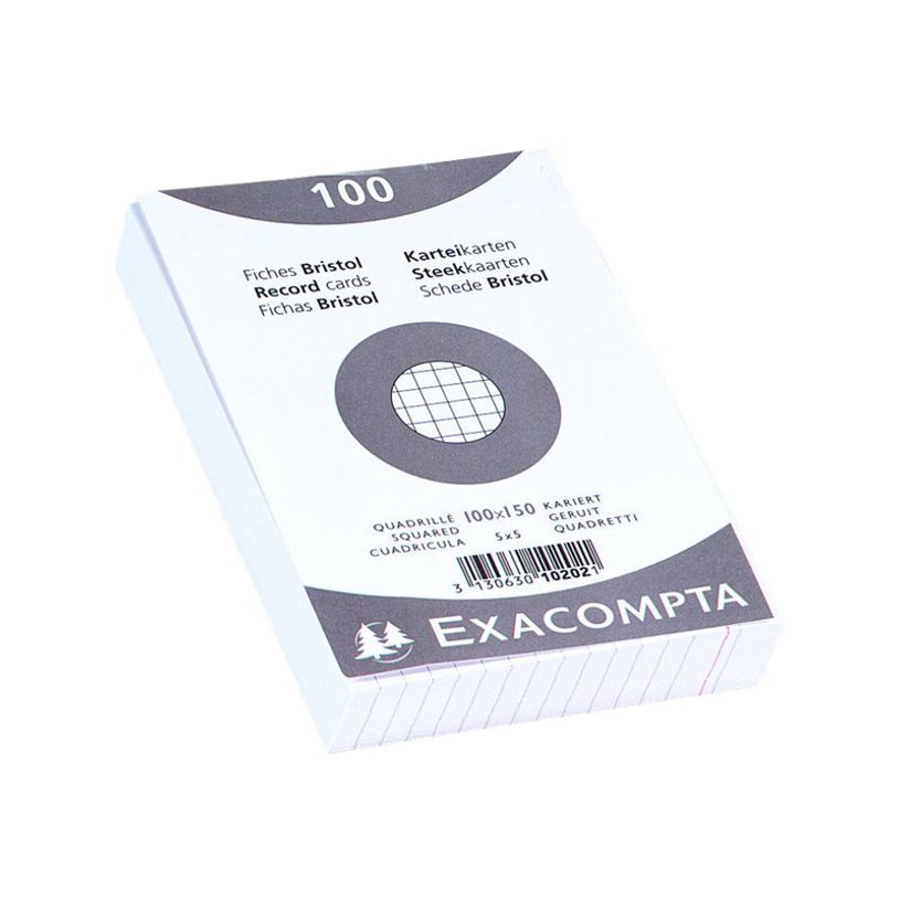 3130631102020-Exacompta - 20 Packs de 100 Fiches Bristol - 10 x 15 cm - petits carreaux - non perforées-P_400005577_3-1
