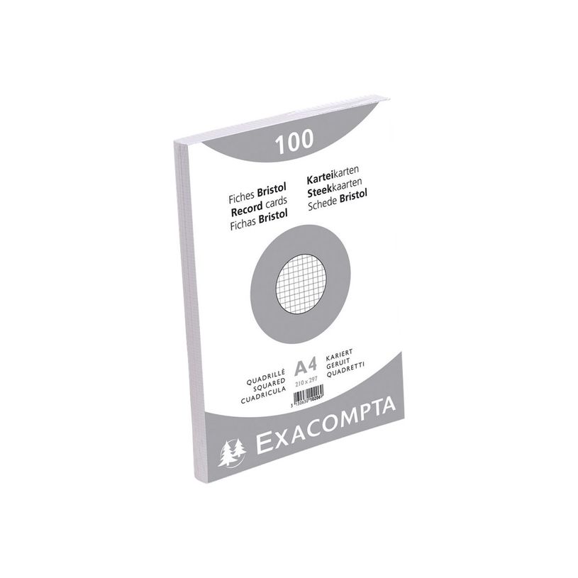 3130631102068-Exacompta - 10 Packs de 100 Fiches Bristol - A4 - petits carreaux - non perforées - blanc-P_400005579_2-3
