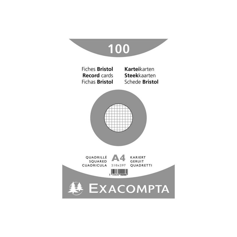 3130631102068-Exacompta - 10 Packs de 100 Fiches Bristol - A4 - petits carreaux - non perforées - blanc-P_400005579_4-1